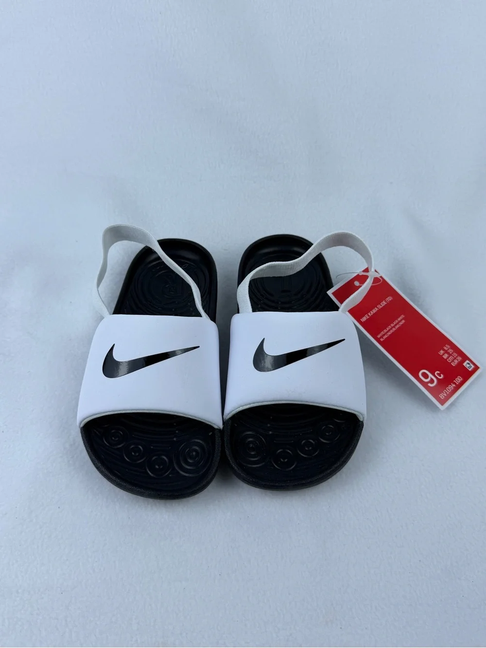 NWT Nike Kawa Slides (TD) – Black & White – Toddler Size 9c